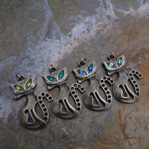 kočka, přívesek, kočka s očima, oči, cat with eyes, pendant, necklace