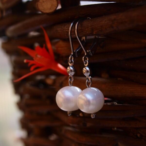 náušnice bílé perly,ArnelM,ocel, kvalita,zapínání,